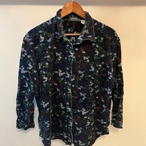 Northern Reflections Dark Floral Corduroy Shirt